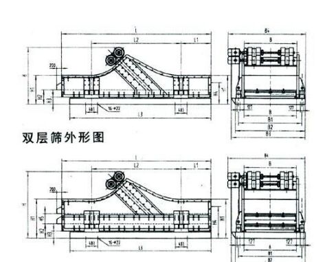 双层激振器式脱水筛图纸